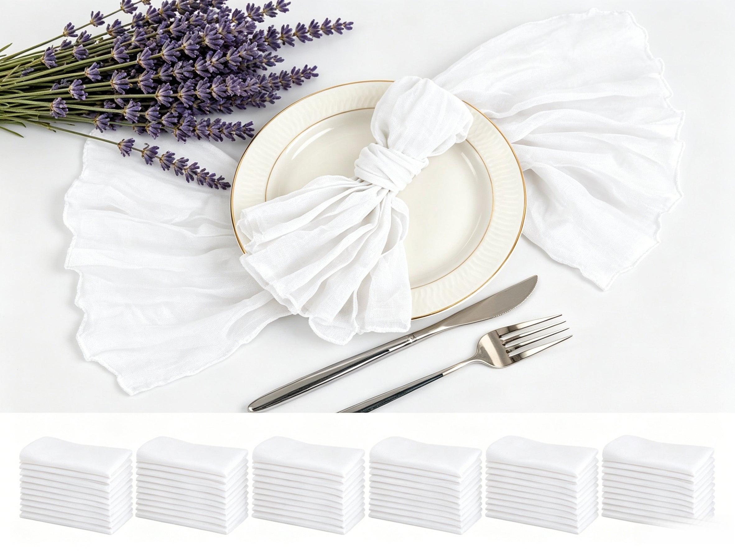 6pcs Cotton Linen Cloth Napkin,50 * 50cm